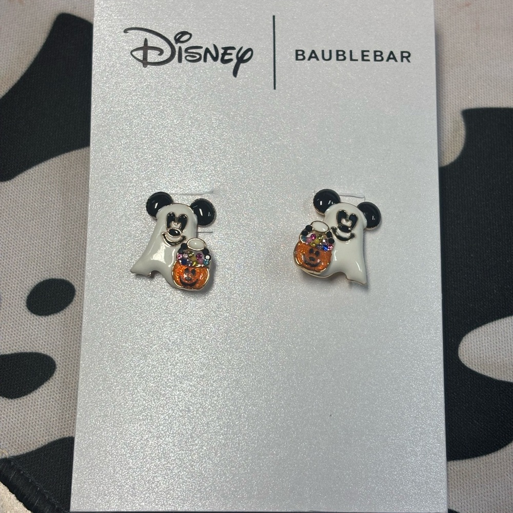 BaubleBar Disney Ghost Earrings - Black, White, Orange